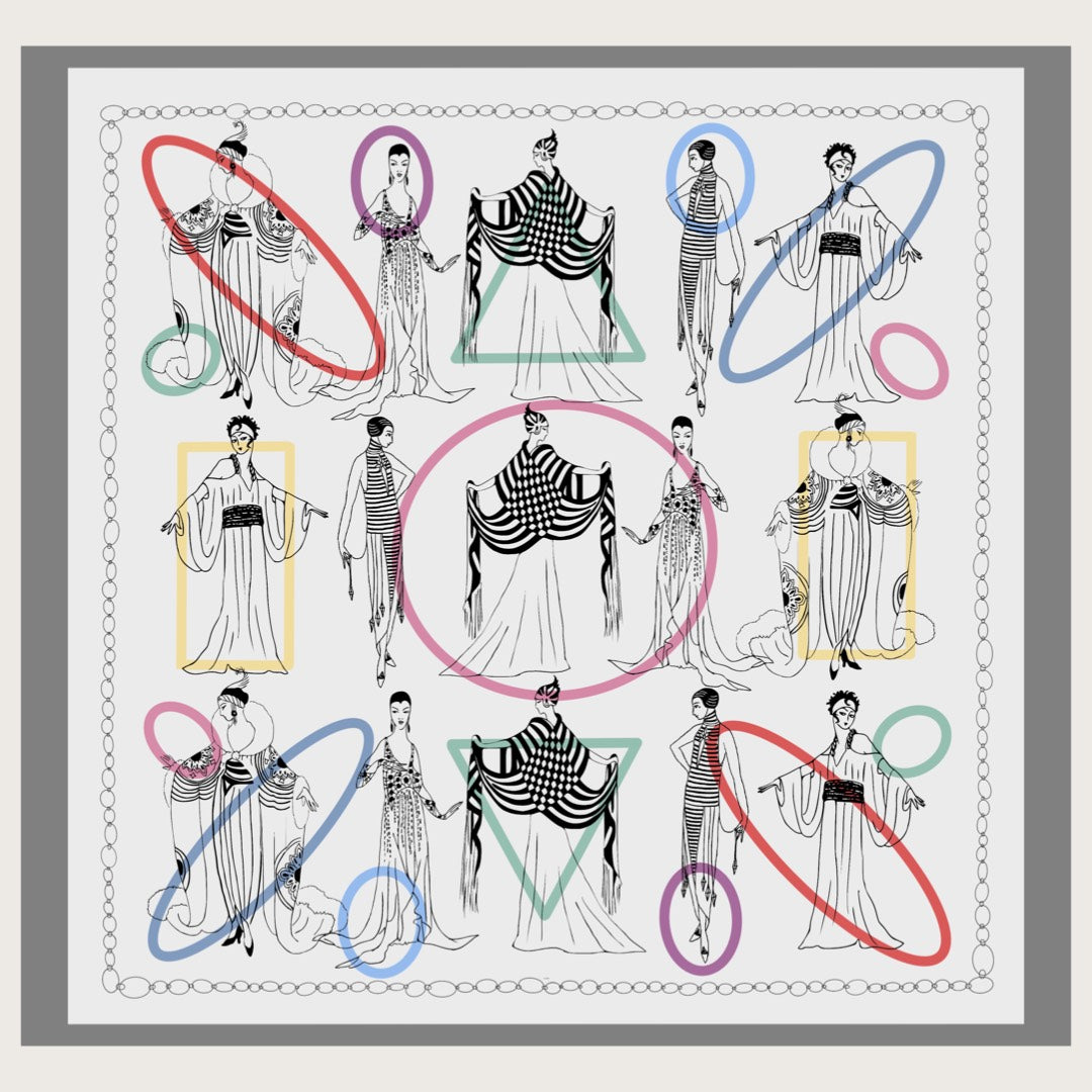 Silk Scarf 140 30’s Fashion