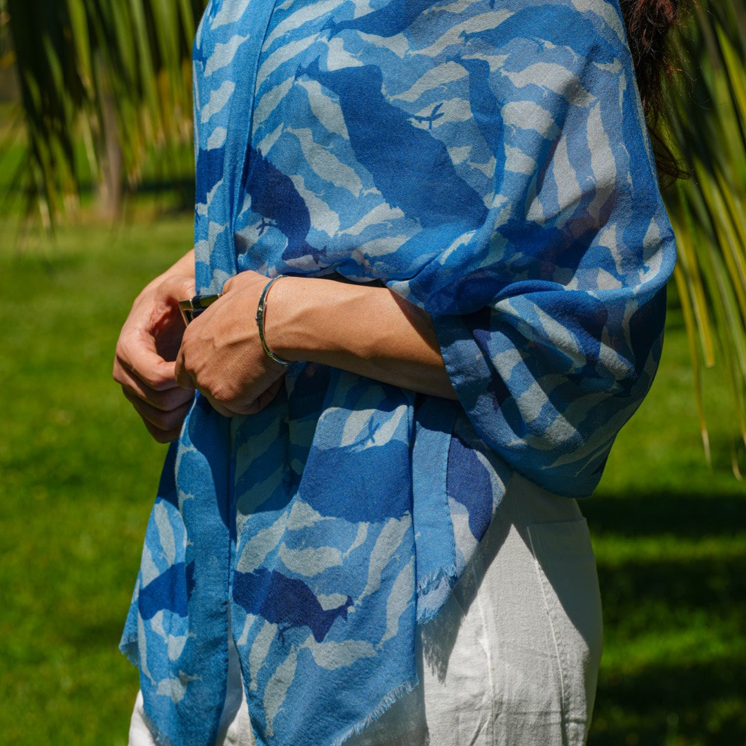 Cashmere/Silk Shawl Peacocks