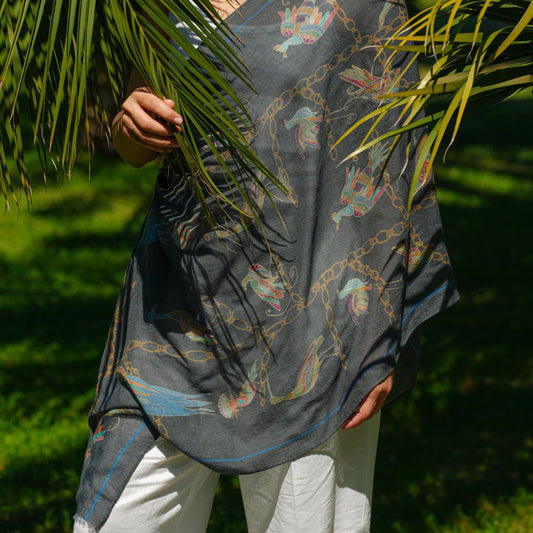 Cashmere/Silk Shawl Bird Chain