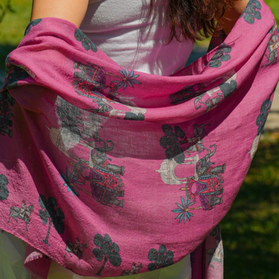 Cashmere/Silk Shawl Indian Elephant
