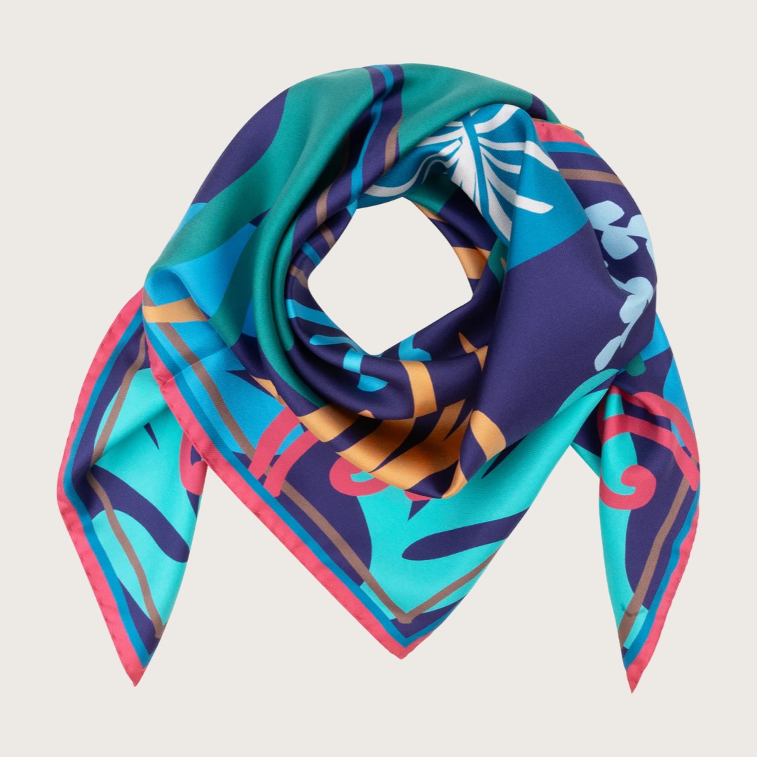 Silk Scarf 90 Jungle Leaves