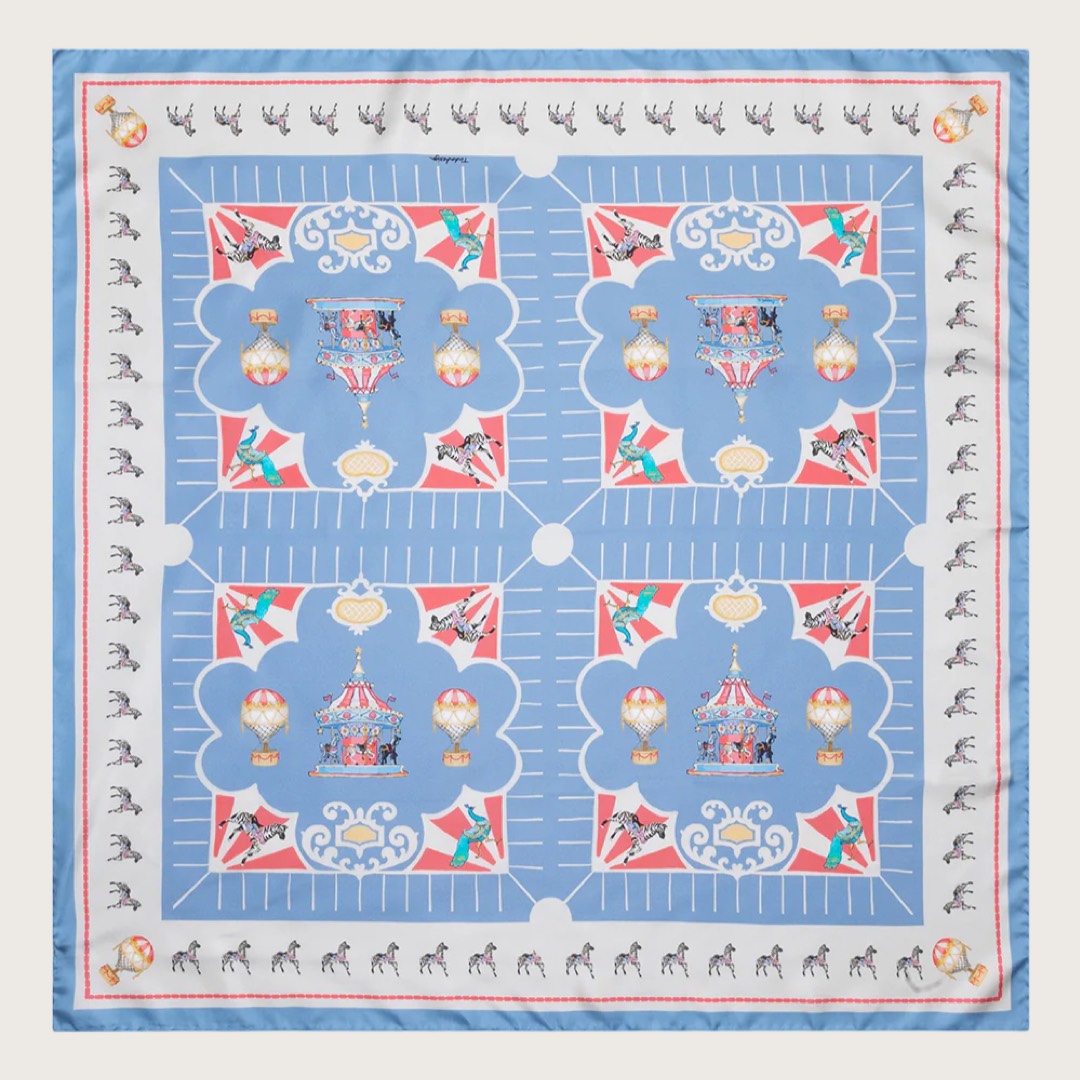 Silk Scarf 90 Vintage Carrousel