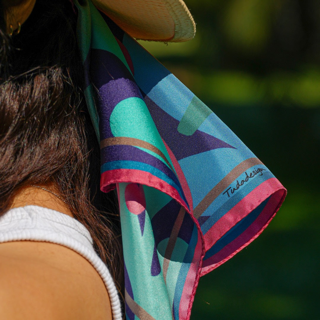 Silk Scarf 90 Jungle Leaves