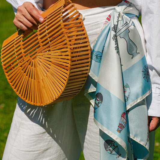 Silk Scarf 90 Peacock Garden