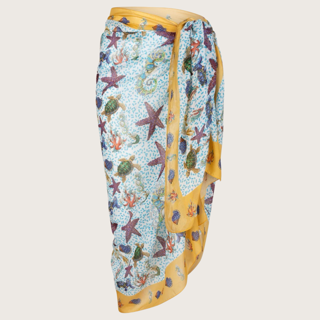Silk/Cotton Sarong Sealife