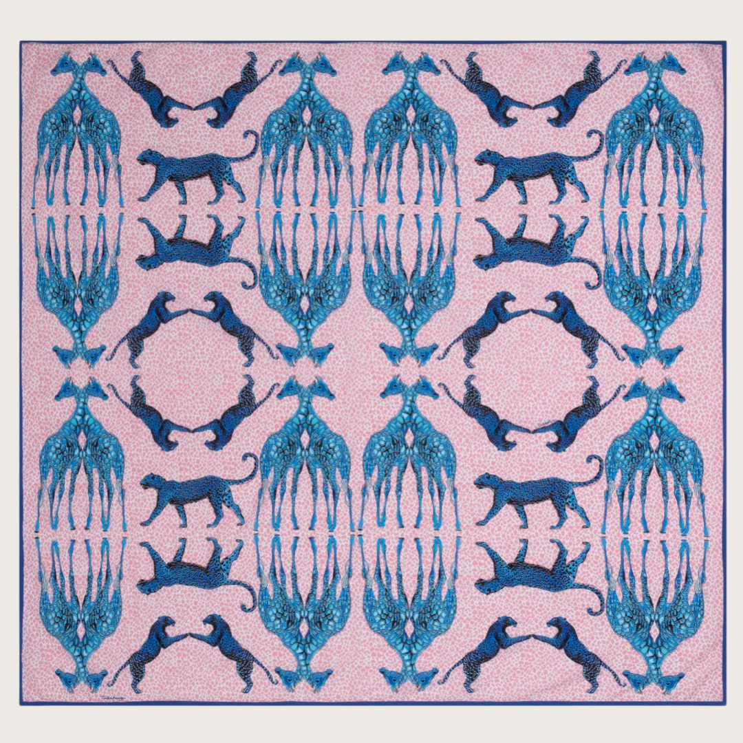 Cotton Sarong Blue Giraffe